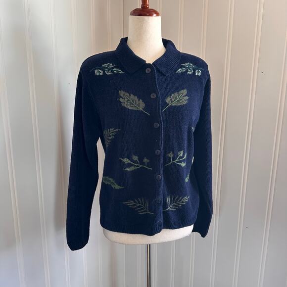 Vintage 90s/Y2K Blue Twee Cardigan Sweater S - Picture 4 of 6
